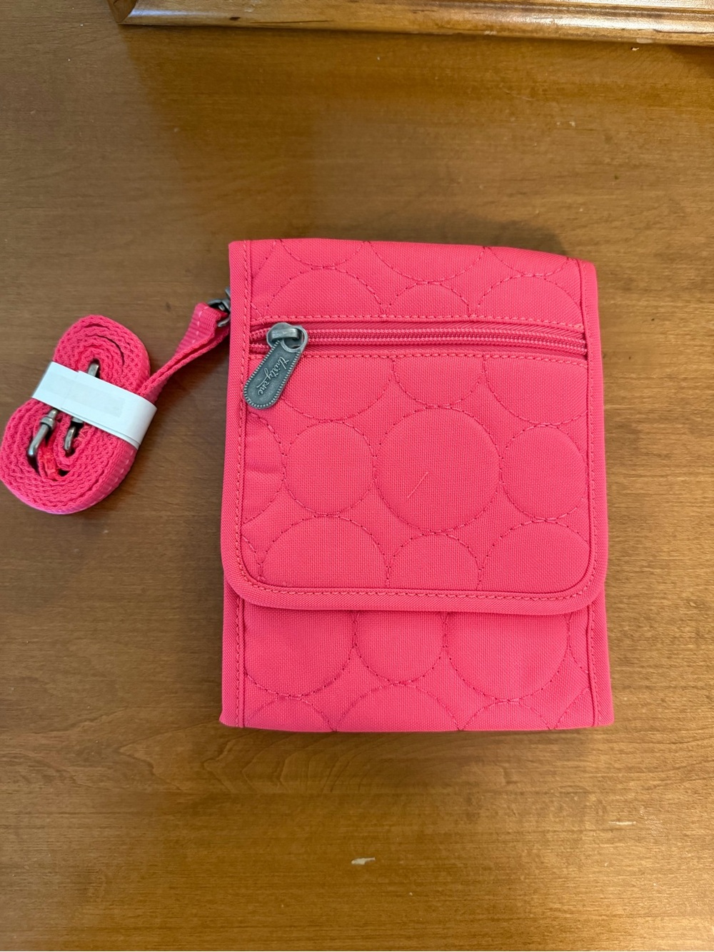 Thirty-One Vary You Mini Crossbody Coral Quilted Dots NWT